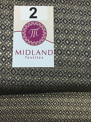 Gold and Black Diamond tribal Aztec Indian Banarsi Brocade 45' Wide M376 Mtex - Midland Textiles & Fabric