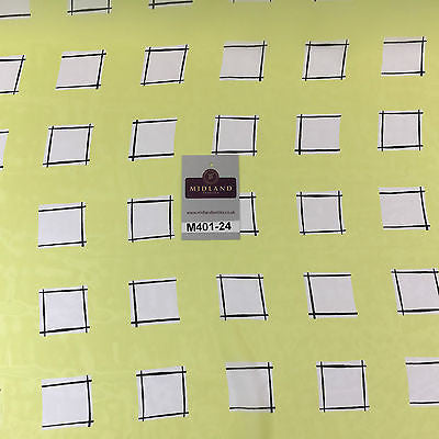 Light Lemon and white check light chiffon High Street Fabric 58' M401-24 Mtex - Midland Textiles & Fabric