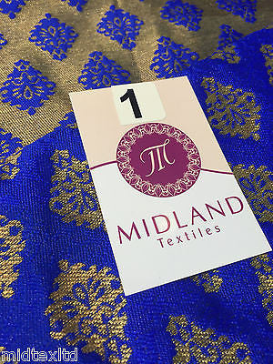 Indian Gold paisley flower banarsi metallic brocade fabric 44' M390 Mtex - Midland Textiles & Fabric