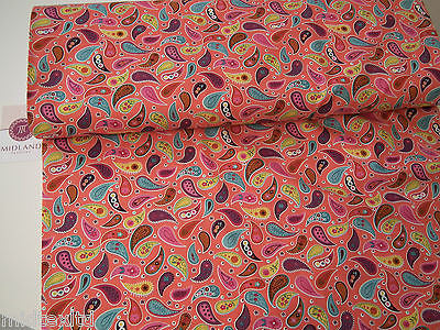 Paisley Print 100% Cotton Poplin Fabric, 45' Craft Cotton Wide M25 Mtex - Midland Textiles & Fabric