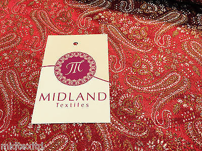 Metallic Paisley brocade Banarsi fabric 44' Wide M248 Mtex - Midland Textiles & Fabric