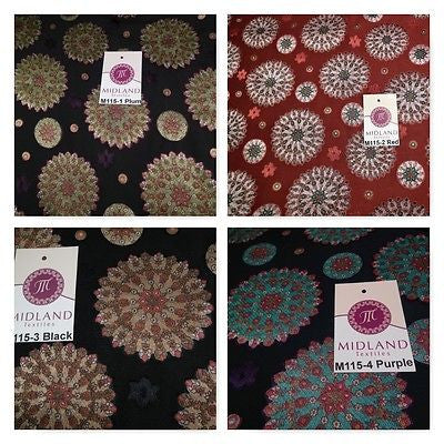 Burnout Satin Chiffon Mandalas Printed Dress Fabric 58" M115 Mtex - Midland Textiles & Fabric