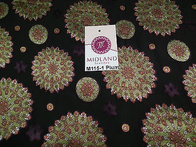 Burnout Satin Chiffon Mandalas Printed Dress Fabric 58" M115 Mtex - Midland Textiles & Fabric