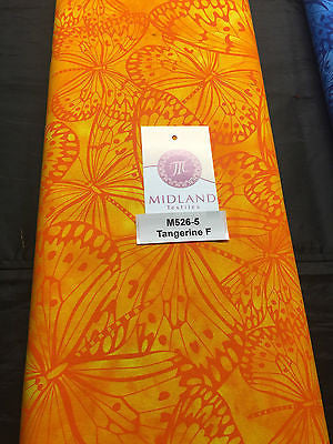 Large Butterfly Melody Print Fabric 5620 100% Cotton 44' Wide M526 Mtex - Midland Textiles & Fabric