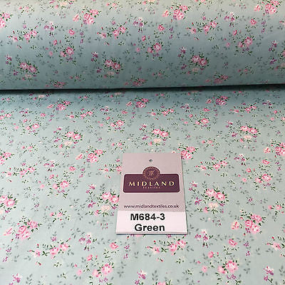Floral Vintage shabby chic rose 100% Cotton Poplin Craft Fabric 58' M684 - Midland Textiles & Fabric