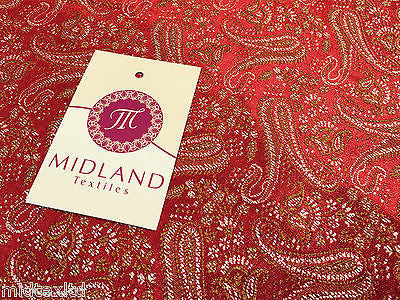 Metallic Paisley brocade Banarsi fabric 44