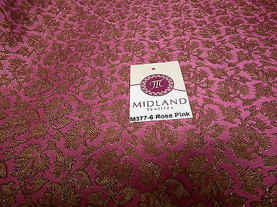 Indian  Floral Gold Metallic faux silk banarsi Brocade 44