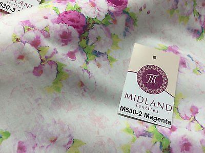 Vintage floral shabby Chic Printed Fabric 100% Cotton Poplin 44' Wide M530 Mtex - Midland Textiles & Fabric