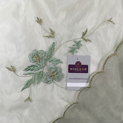 Lightweight Floral thread Embroidery Organza dress fabric 58' Wide M715 Mtex - Midland Textiles & Fabric