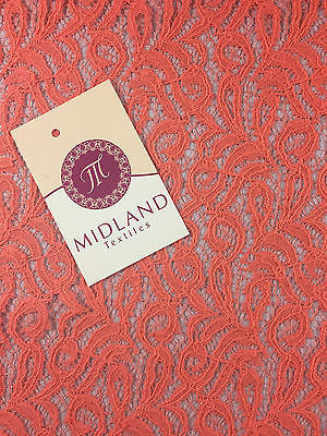 Coral Floral Art print soft lace Semi Transparent fabric 58' Wide M186-13 Mtex - Midland Textiles & Fabric