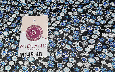 Floral Ditsy Printed Silky Smooth Satin Dress Fabric 58' Wide M145-46-47-48 - Midland Textiles & Fabric