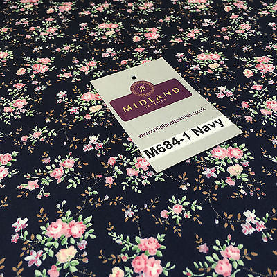 Floral Vintage shabby chic rose 100% Cotton Poplin Craft Fabric 58' M684 - Midland Textiles & Fabric