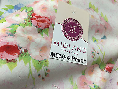 Vintage floral shabby Chic Printed Fabric 100% Cotton Poplin 44' Wide M530 Mtex - Midland Textiles & Fabric