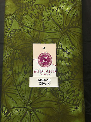 Large Butterfly Melody Print Fabric 5620 100% Cotton 44' Wide M526 Mtex - Midland Textiles & Fabric