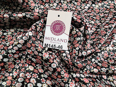 Floral Ditsy Printed Silky Smooth Satin Dress Fabric 58' Wide M145-46-47-48 - Midland Textiles & Fabric