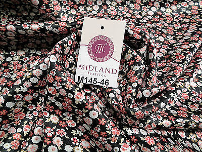 Floral Ditsy Printed Silky Smooth Satin Dress Fabric 58" Wide M145-46-47-48 - Midland Textiles & Fabric