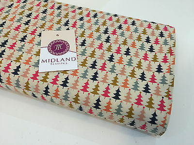 Multi Scandi 100% Cotton Christmas themed Patchwork & Crafting  Fabric 45' Mtex - Midland Textiles & Fabric