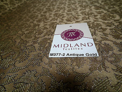 Indian  Floral Gold Metallic faux silk banarsi Brocade 44' Wide M377 - Midland Textiles & Fabric