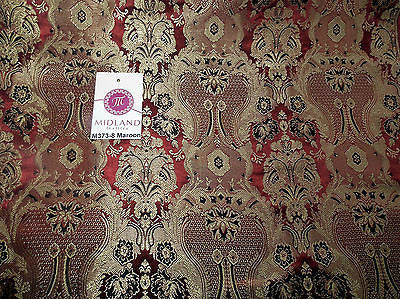 Indian Banarsi Gold Metallic Ornamental floral brocade fabric M373 Mtex 40' wide - Midland Textiles & Fabric