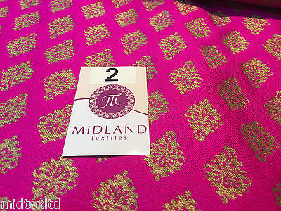 Indian Gold paisley flower banarsi metallic brocade fabric 44' M390 Mtex - Midland Textiles & Fabric