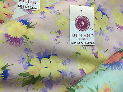 Vintage Abstract Floral Printed Fabric 100% Cotton Poplin  44' Wide  M531 Mtex - Midland Textiles & Fabric