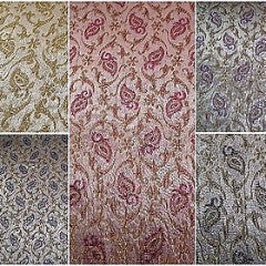 Indian Embroided Floral Metallic Banarsi Brocade Fabric 44' M391 Mtex - Midland Textiles & Fabric