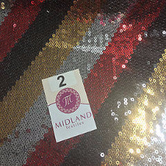 45 Degrees Diagonal Stripe Sew on Sequins Net Dress Fabric 58