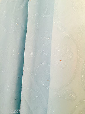 Vintage floral Uragiri scalloped edging dress fabric with clear stones M188 Mtex - Midland Textiles & Fabric