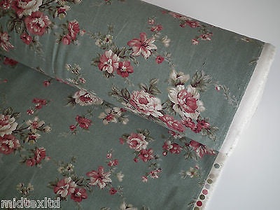 Vintage Rose Floral Print Shabby Chic, 100% Crafting Cotton 45 " Wide - M28 Mtex - Midland Textiles & Fabric