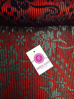 Pin striped Floral Burnout Georgette Chiffon fabric 45' M145-36-37 Mtex - Midland Textiles & Fabric