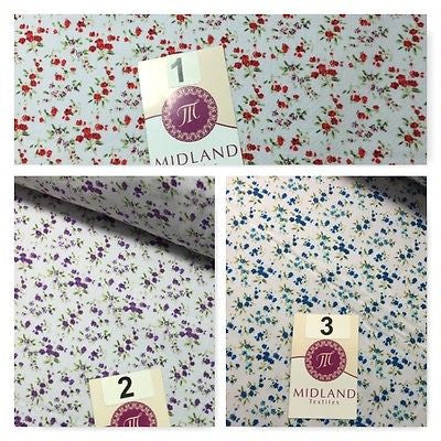 Small Ditsy Floral poly cotton print dress craft fabric 44' Wide M348 Mtex - Midland Textiles & Fabric