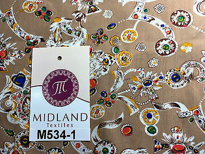 Royal Jewel Printed 100% Cotton Poplin fabric 58' Wide M534 Mtex - Midland Textiles & Fabric