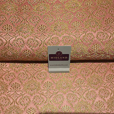 Indian Banarsi Gold Floral Faux Silk Brocade Fabric 44 ' M711 Mtex - Midland Textiles & Fabric