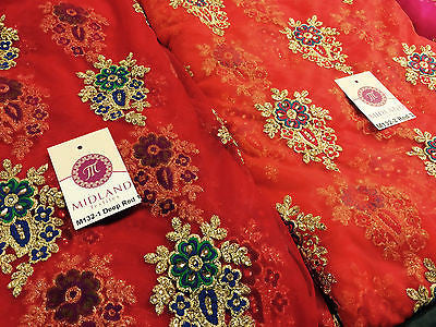 Indian Stone Embellished Embroidered Tulle net dress fabric 44' Wide M132 - Midland Textiles & Fabric