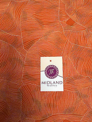Orange and white pleat effect patterned dress fabric 58' M401-14 Mtex - Midland Textiles & Fabric