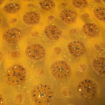 Burnout Chiffon velvet circles and spangle glitter fabric 50' Wide M187 Mtex - Midland Textiles & Fabric