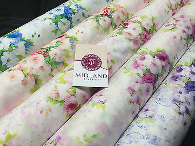 Vintage floral shabby Chic Printed Fabric 100% Cotton Poplin 44' Wide M530 Mtex - Midland Textiles & Fabric