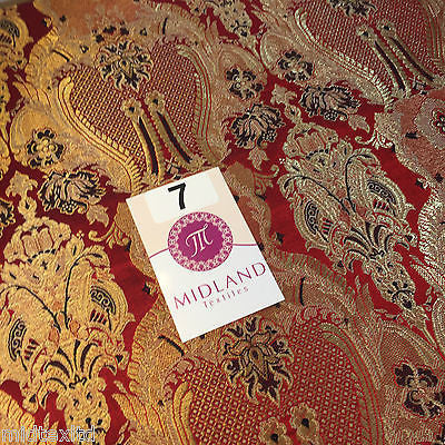 Indian Banarsi Gold Metallic Ornamental floral brocade fabric M373 Mtex 40' wide - Midland Textiles & Fabric