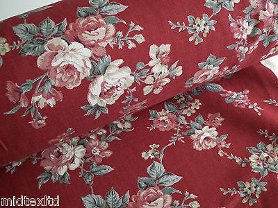 Vintage Rose Floral Print Shabby Chic, 100% Crafting Cotton 45 ' Wide - M28 Mtex - Midland Textiles & Fabric