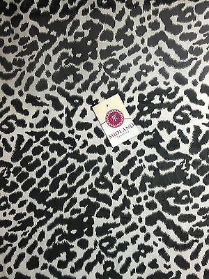 White and Black animal leopard print semi transparent chiffon 44" M161-17 Mtex - Midland Textiles & Fabric