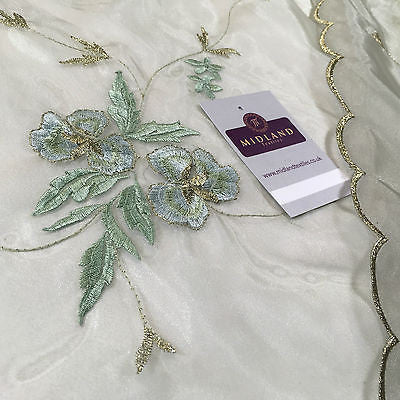 Lightweight Floral thread Embroidery Organza dress fabric 58' Wide M715 Mtex - Midland Textiles & Fabric