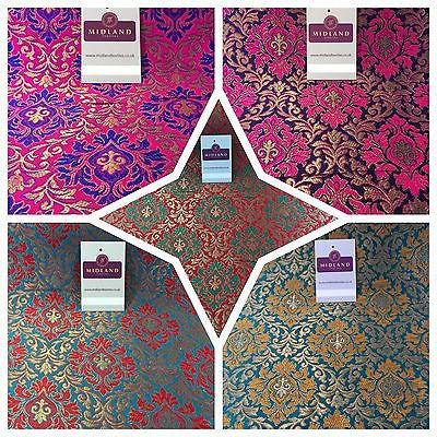 Indian Vintage Ornate jacquard Banarsi brocade waistcoat fabric 50' M725 Mtex - Midland Textiles & Fabric