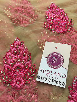 Indian Embellished Embroidered Gold Base Tulle net dress fabric 40' Wide M130 - Midland Textiles & Fabric