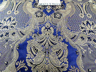 Indian Banarsi Gold Metallic Ornamental floral brocade fabric M373 Mtex 40' wide - Midland Textiles & Fabric