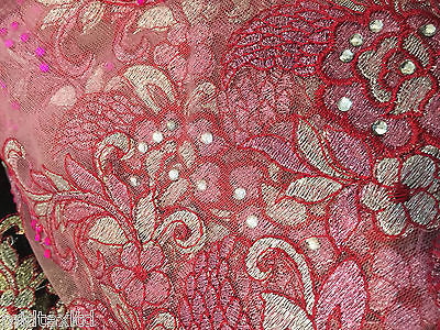 EMBROIDERY SCALLOPED FLORAL TULLE NET LACE BRIDAL DRESS FABRIC M231 - Midland Textiles & Fabric