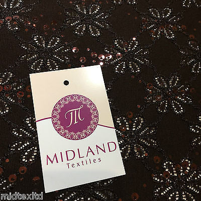 Luxury Embroidered stretch lace fabric with sequins M72-1 Mtex - Midland Textiles & Fabric