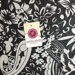 Black and White Paisley Floral Semi transparent chiffon 44' wide M161-19 Mtex - Midland Textiles & Fabric