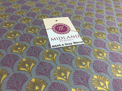 Retro Peacock Bird Feather Flower Fan Gold Lacquered Cotton Lawn Fabric 58' M546 - Midland Textiles & Fabric