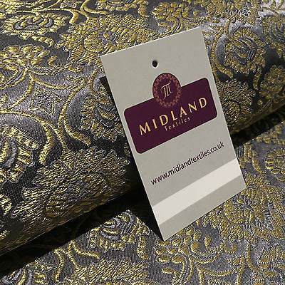 Indian Banarsi Gold Floral Faux Silk Brocade Fabric 44 ' M711 Mtex - Midland Textiles & Fabric