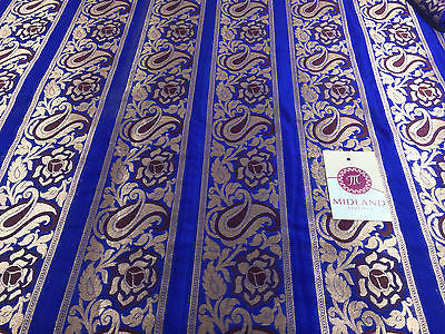 Pure Silk Indian Banarsi Floral Woven Golden Metallic Brocade 45" M260 Mtex - Midland Textiles & Fabric